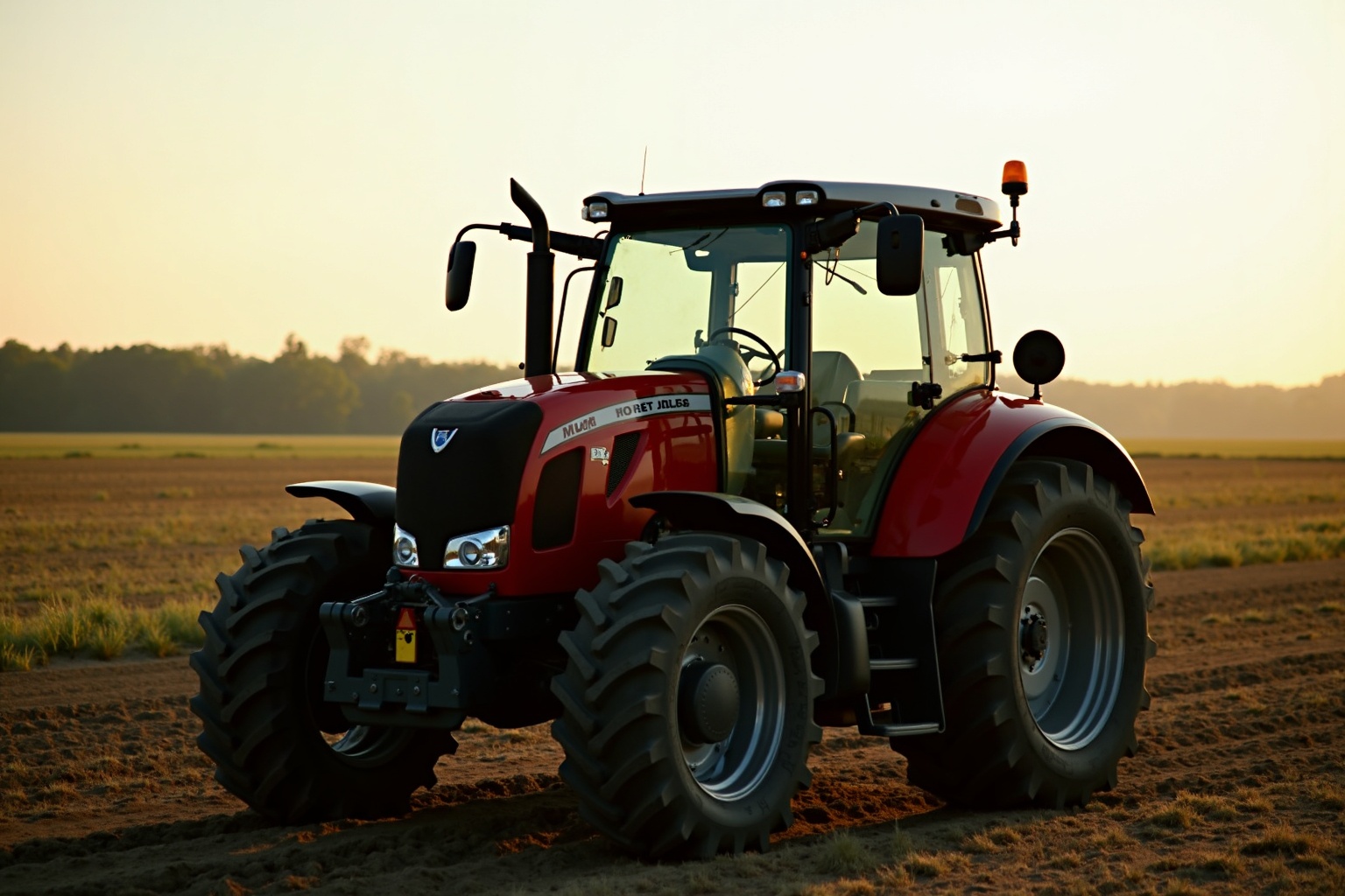 Traktor auf einem deutschen Feldweg mit Anhänger